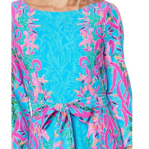 Lilly Pulitzer UPF 50+ Carabella Chillylilly Midi Dress in Seaweed Samba